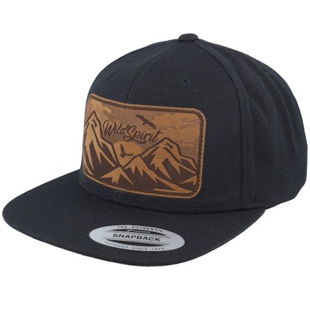 Wild Spirit - Big Mountain & Birds Patch Black Snapback Snapback Black Cap - @ Hatstore