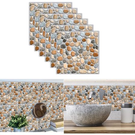 Dww-fliser klistremerker, 24 stykker 3D fliser klistremerker vanntette selvklebende klistremerker for kjøkken stue baderom hjemmedekor, 2020cm (grå)