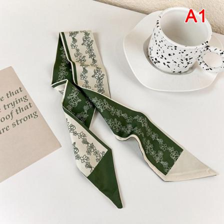 Vår Mager Lång Scarf Grön Geometri Bokstavsruta Pri