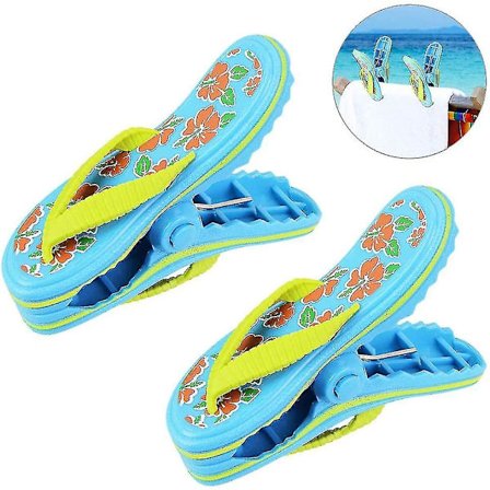 2 stk. Strandhåndkleklips Badehåndkleklips Boca-klips Plastklyper for strandhåndkle, badehåndkle, håndkle, klær