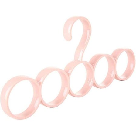 5 Ring Scarf Holder, Scarf och slipsorganisatör, Nordisk rosa