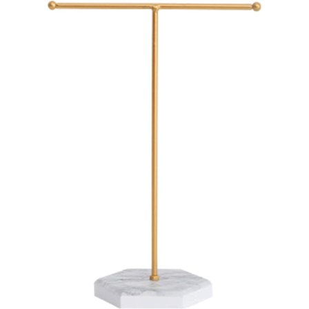 Smyckesställ Display Halsbandshållare T-Bar Pläterad Metall Bordskiva