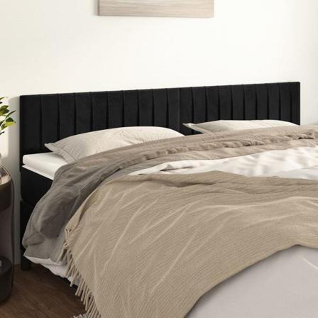 Vidaxl Huvudgavlar 2 St Svart 90x5x78/88 Cm Sammet Svart