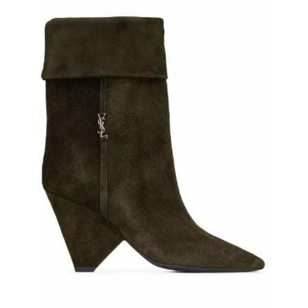 Saint Laurent, Heeled Boots Bruin, Dames, Maat:37 1/2 EU