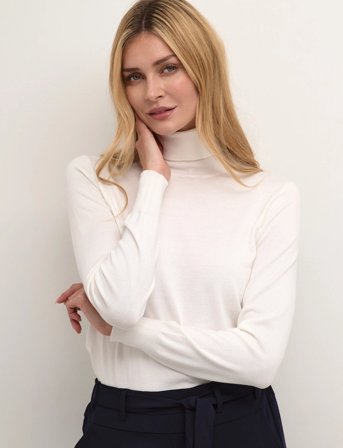 Kaffe Astrid Roll Neck - White - XL