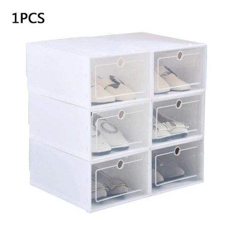 PP Oppbevaringsboks Plast Skoboks Husholdnings Sammenleggbar Skoboks 23.5x33.5x13cm