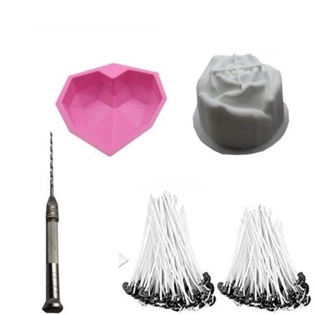 Ljusformar Stearinljus Diy Silikonform Ljustillverkning Ljusveke Ros Och Hjärta Pack