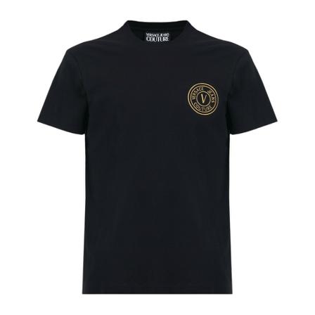 Versace Jeans Couture T-Shirt with small v-emblem print Sort, Herre