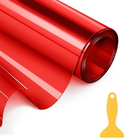 Vattentät bil 200x30cm röd strålkastare film nyans film för bil strålkastare