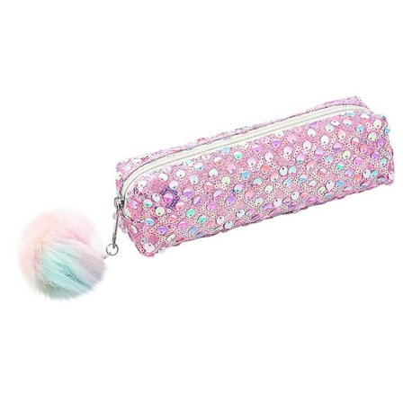 Jubipavy Glitter Krittpose Skinnende Penneveske Student Oppbevaring Penneveske Trendy Student Penalhus Med Høyt Utseende