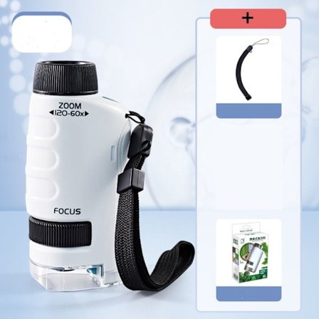 Barnelommemikroskop Vitenskapsmikroskop HVIT