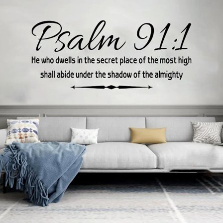 Christian Psalm 91 1 Bible Verse Wall Sticker He Who Dwells In The Secret Place Family Love Pray Religion Quote Wall Decal Vinyl