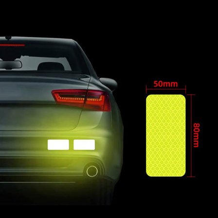 Selvklæbende magnettape med gul refleks 50x80mm 10-pak