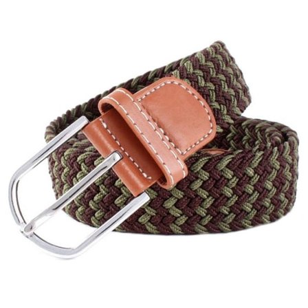 41 * 1,3 tommer Unisex Elastisk Flettet Stretchbelte Casual Herre Dame Midjebelte med PU Lærspenne Blå Hvit Rød Blå Hvit Rø