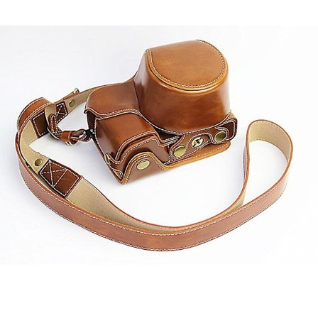 PU Lær Kameraveske for Sony A6000 ILCE-6100 A6100 A6400 A6300 ILCE-6400, Beskyttende Veske med Batterideksel[GKS]