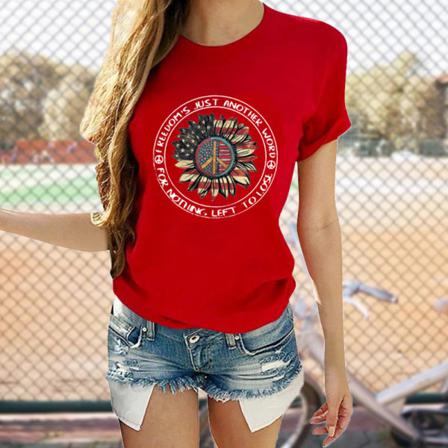 Kortärmad T-shirt Dam Med Rund Hals