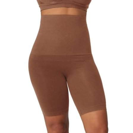 AVEKI Højtaljede Body Shaper Shorts Shapewear til kvinder Mavekontrol Lår Slankende Teknologi, Chokolade, M-L