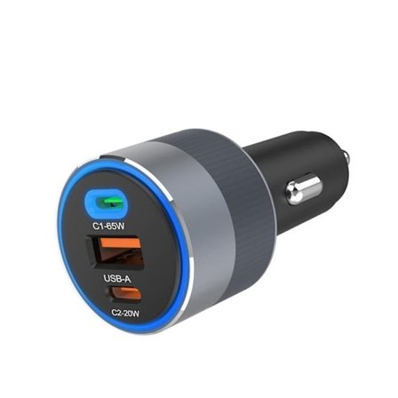 Forcell 85W Billaddare 2xUSB-C 1xUSB-A F-Energy - Svart