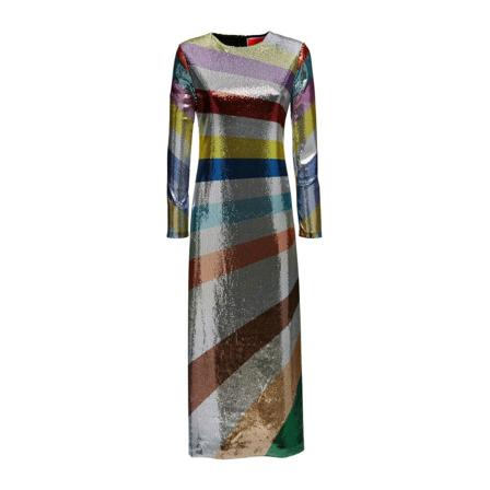 La DoubleJ, Supremes Swing Dress (Placed) Grijs, Dames, Maat:S
