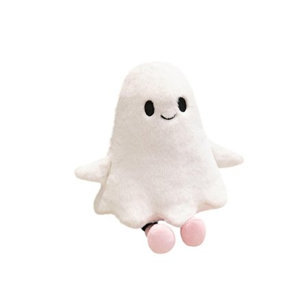 Sjovt hvidt spøgelse sødt plyslegetøj dekorativ gave til stue, soveværelse, fest og filmaften