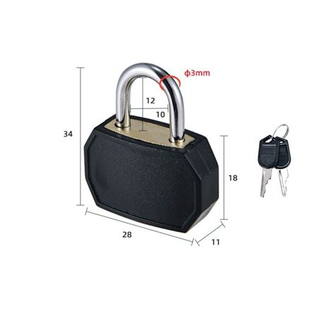 Resväska Dagbok Lås Resväska Lås SVART Black