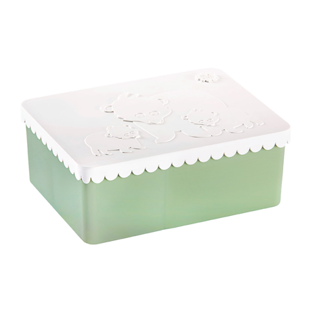 Blafre Matboks i plast treroms Bjørn, Grønn/hvit, 1 stk.