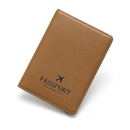 RFID-läderpassväska Passhållare BRUN - spot försäljning