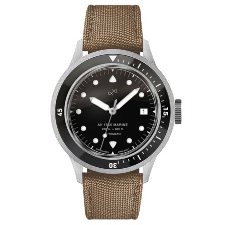 1956 Marine Automatic | Acero quirúrgico y negro para hombres - Relojes de pulsera