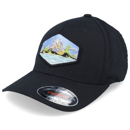 Wild Spirit - Schwarz Flexfit Cap - Island Patch Black Flexfit @ Hatstore