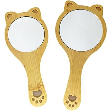 Handspegel Trä 2 st Hand Spegel Med Handtag Hand Spegel Hår