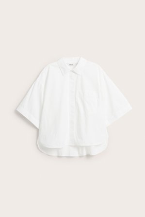 Kappahl | Koszula z krótkimi rękawami, z bawełnianej popeliny Biały M | Biały