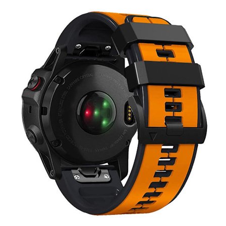 For Garmin Tactix 7 Pro/Fenix 7X/Fenix 6X Pro silikone urrem udskiftning dobbelt farve smart ur rem 26mm