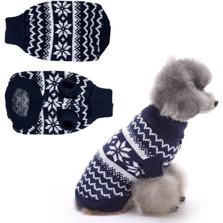 Hunde Jule Sweater Mønster Vinter Varm Strikket Hunde Sweater