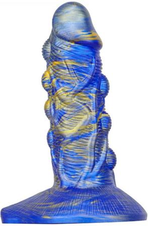 Metallic Fantasy Dildo Bulstrix Blue/Gold 18 cm