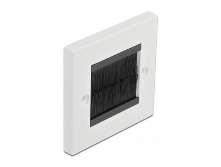 Delock Cable Management Cover 86 x 86 mm with black Brush Strips - deksel for kabelstyringspanel