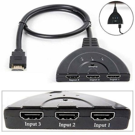 Hdmi-splitters och switchar hdmi-port hane till hona 3 ingångar 1 utgång splitterkabeladapterkonverter 1080p