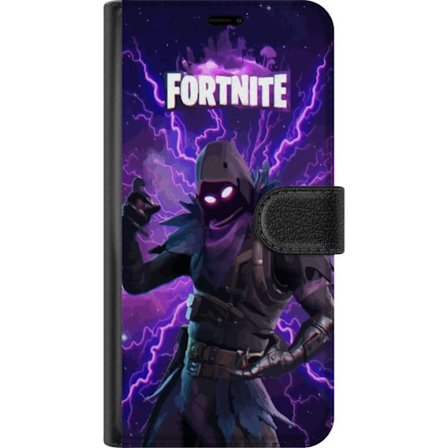 Kompatibelt Plånboksfodral till Motorola Motorola Moto G85 Karaktär i mörk lila energistorm med glödande ögon, intensiva blixtar och futuristisk