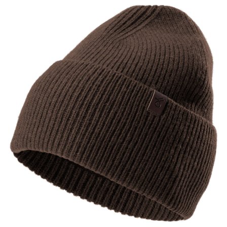 Bonnet à revers en laine recyclée marron foncé pour hommes - Bonnets
