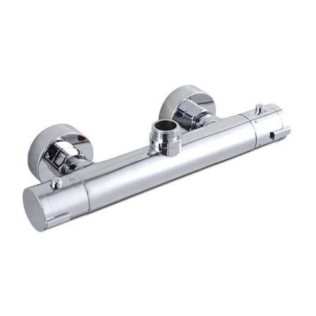 Rundt mekanisk blandebatteri med høyt utløp for innfelt termostatisk dusj (øvre)
