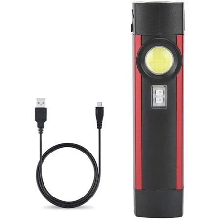 USB-oppladbar LED-lommelykt, bærbar COB lilla arbeidslys,