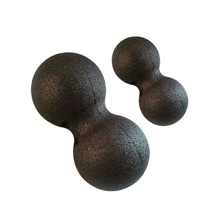 2-delt rullende fascia ball dobbel ball massasje ball 8cm, 12cm (svart)