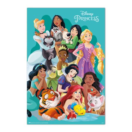 Disney Princess Wall Art Print, Børneværelsesindretning