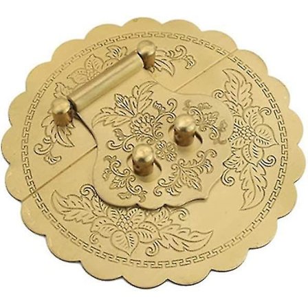 Rund präglad mässingshasp Hasp Lock Dörrlås Skåp Box Möbler Hårdvara Hasp