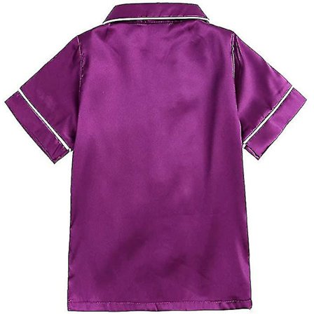 Satin Pyjamas Set för barn: Sovkläder med knappar och shorts