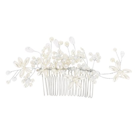 Kunstig perle hårkam tilbehør blomst form hovedbeklædning smykker til brude bryllup