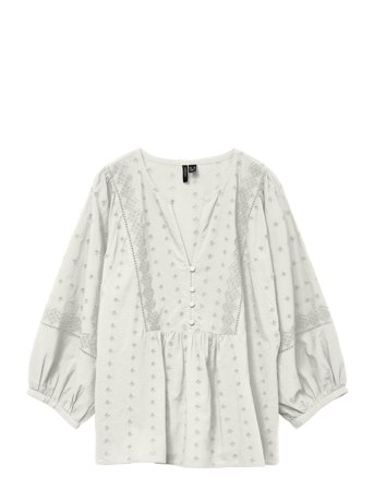 Vmsofie 3/4 V-Neck Top Wvn Ga White Vero Moda
