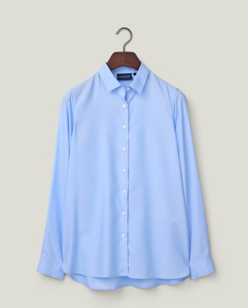 Lexington Klassisch geschnittenes Lyocell-Shirt, hellblau