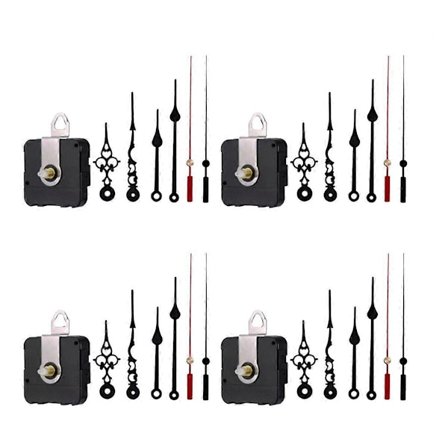 4 ST DIY Tyst Gång Mekanism Spindel Visare Kit Reparationsverktyg Delar Vägg Quartz Urverk AC