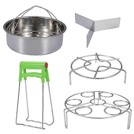 5 Dele Rustfrit Stål Køkkenredskabssæt Tallerkenholder Clip Æggedamper Dumplingholder Brød Riskoger Damper - SFYGV