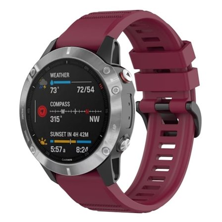 Garmin Epix / Fenix 7 silikonikellon hihna - Viininpunainen